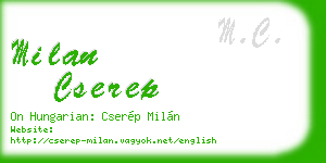milan cserep business card
