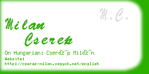 milan cserep business card